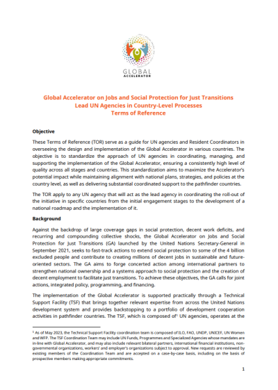 First page of the TOR