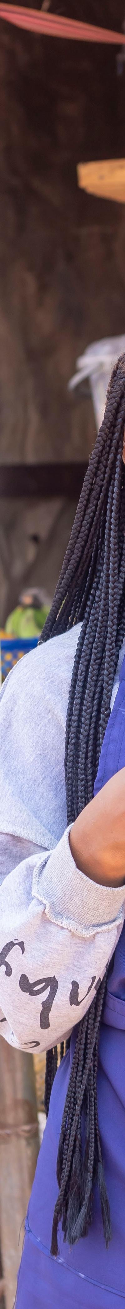 Woman on her phone in Africa