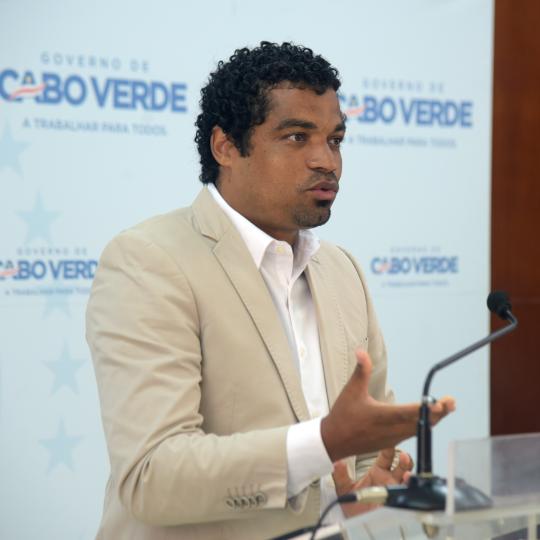 Man standing at a podium