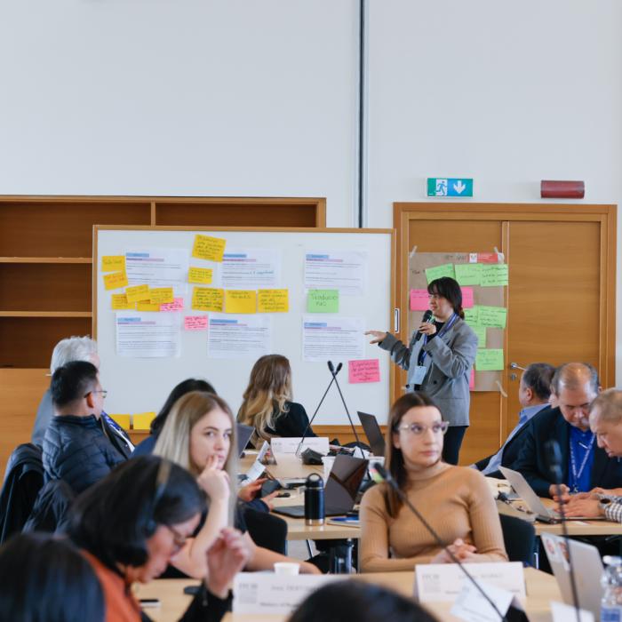 Woman speaking to a group