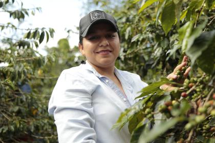 Portrait photo worker coffee sector Colombia