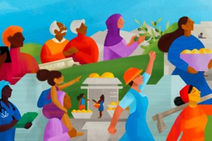 Creative featuring women and care workers