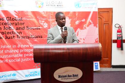 Man standing at a podium