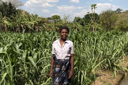 Woman standing in a field