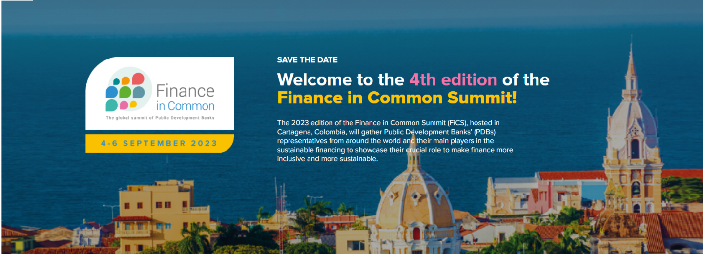 Banner of the Finance in Common Summit 2023