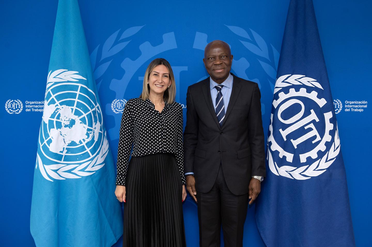 Paraguay’s Minister of Labour, Employment and Social Security, Mrs. Mónica Recalde de Giacomi met with ILO Director General. Dr. Gilbert F. Houngbo. 