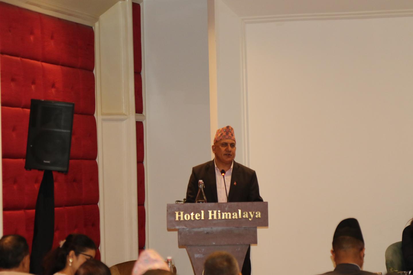 Man standing at a podium