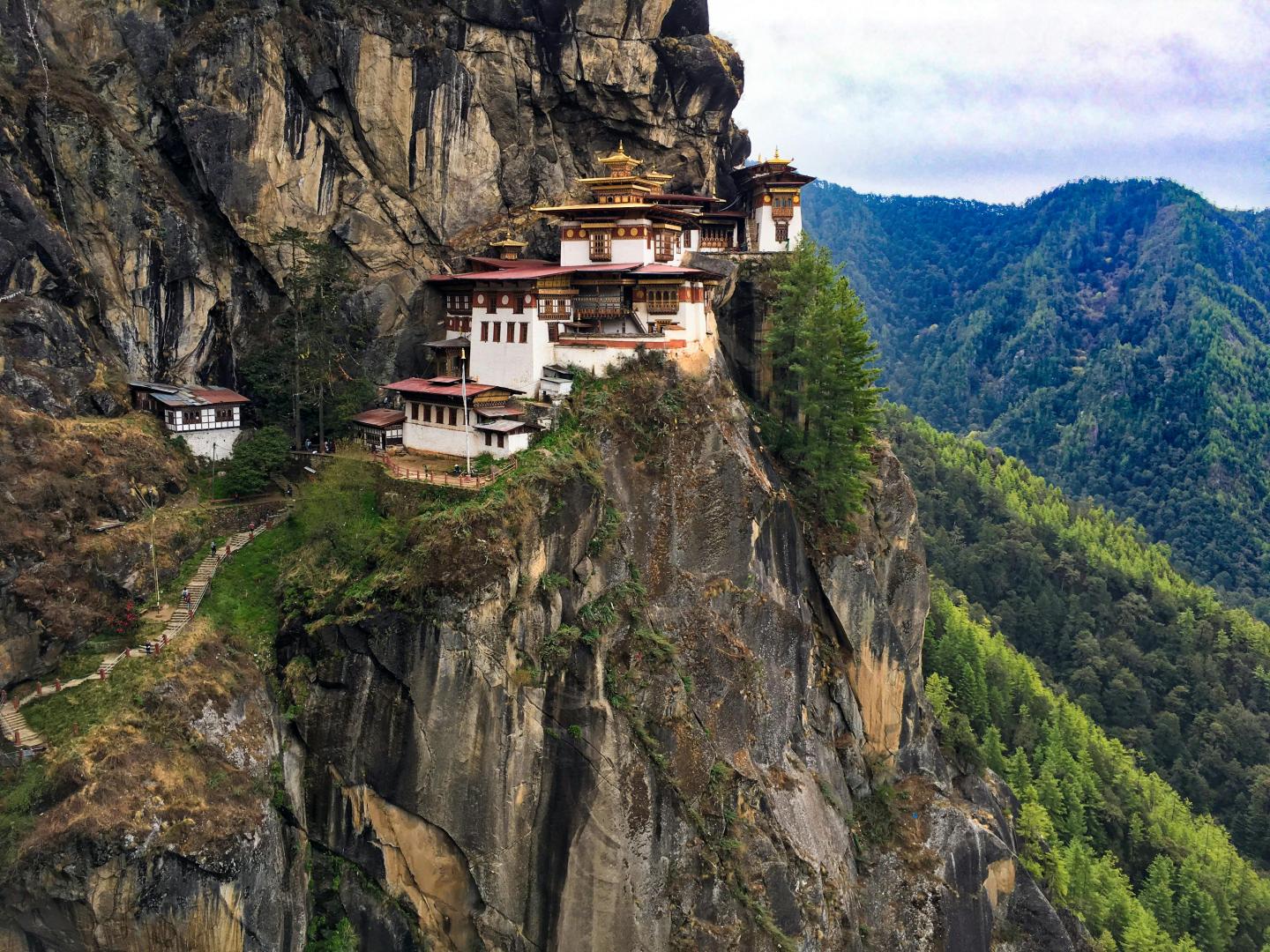 A monastery in the mountains of Bhutan