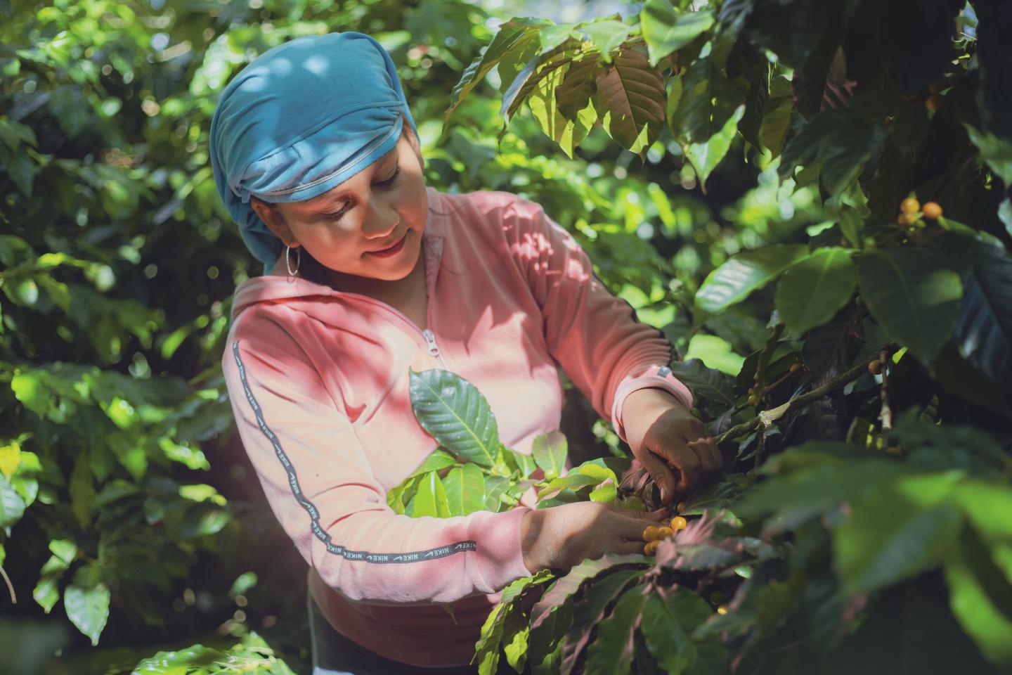 Woman working in a farm