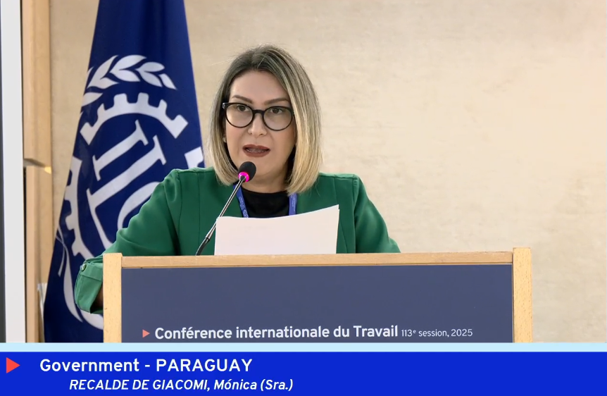 Woman at a podium