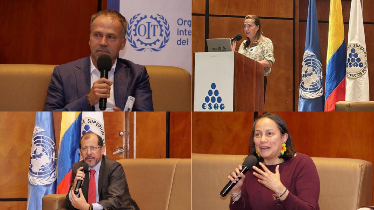Collage of speakers from the event
