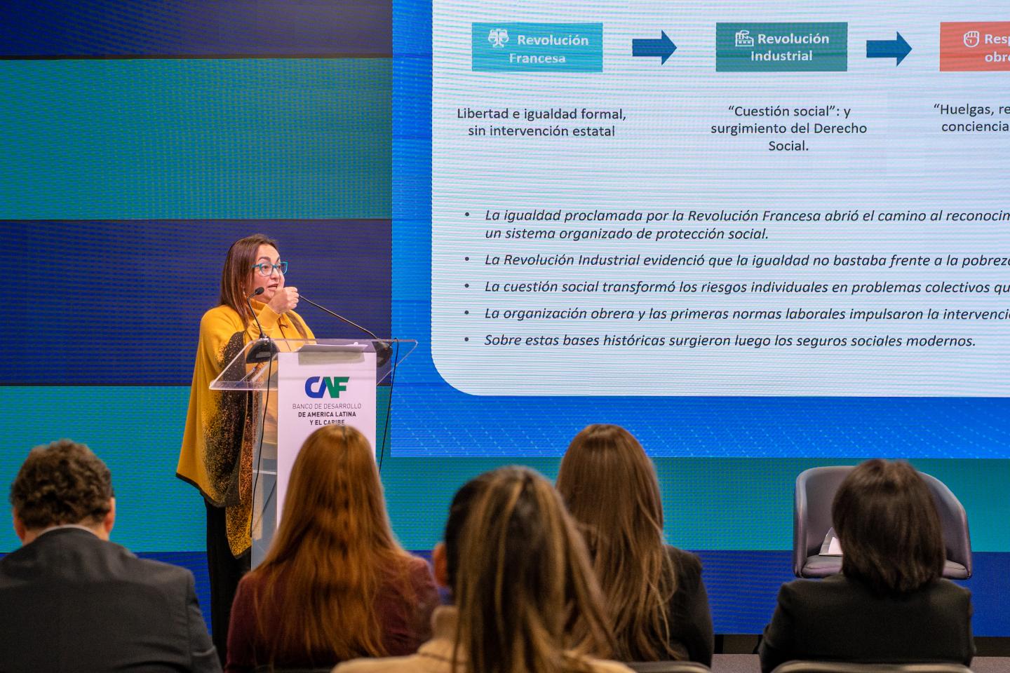 Presentation being delivered at the event