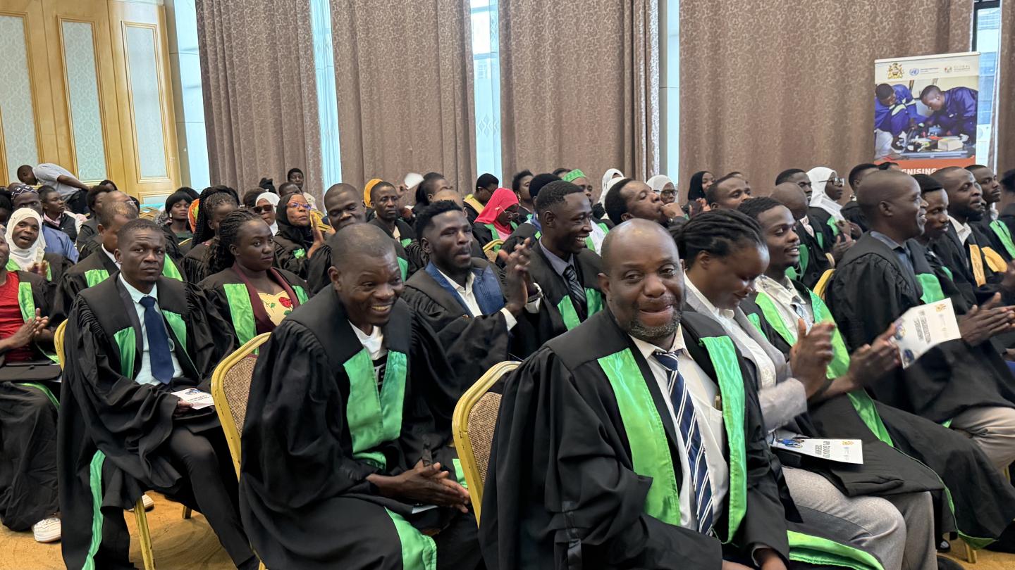 Group photo of students sitting