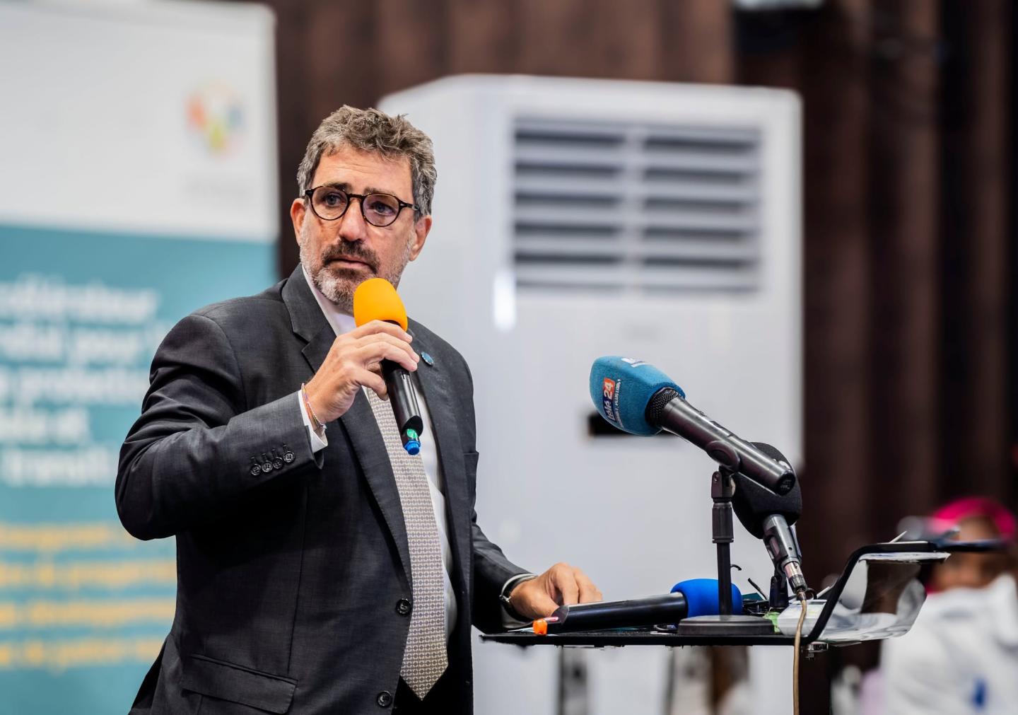 Man speaking at an event