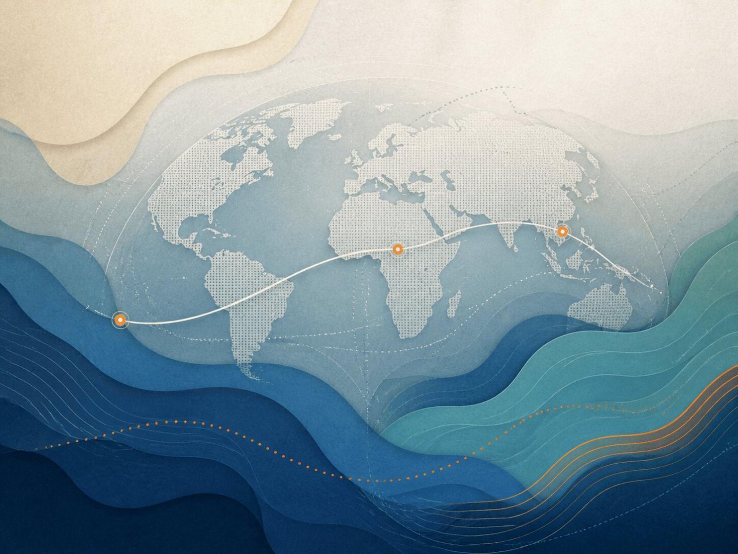 Abstract illustration of global connections and cooperation